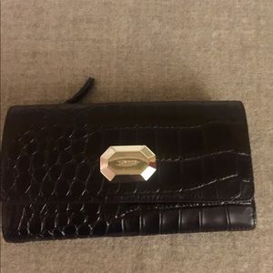New DKNY black crocodile wallet.  Leather reg $298